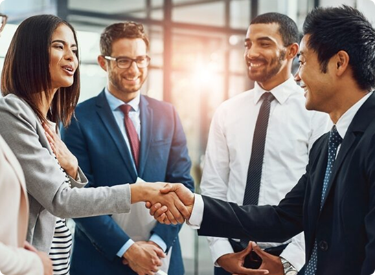 Safety professionals shaking hands